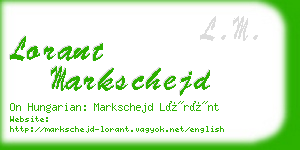 lorant markschejd business card
